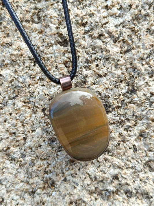 Fused glass pendant necklace, gift for men, birthday, art glass, necklace for dad, unique, handmade necklace,