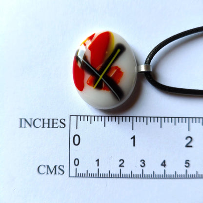 Handmade multicolour funky glass pendant with cord necklace, best gift for her, funky eclectic idea, easy to mail gift - BlixxiCreations