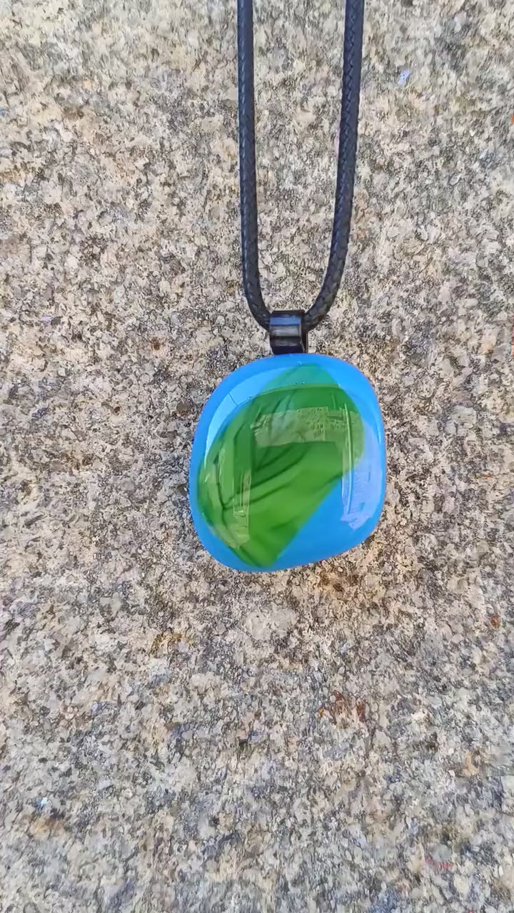 Fused Glass Pendant Necklace: Artisan Handmade Jewelry
