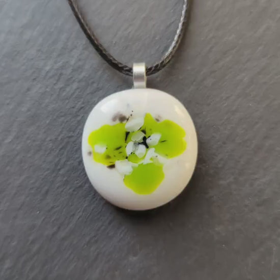 Fused glass pendant necklace, cord or a chain. unique handmade jewellery.