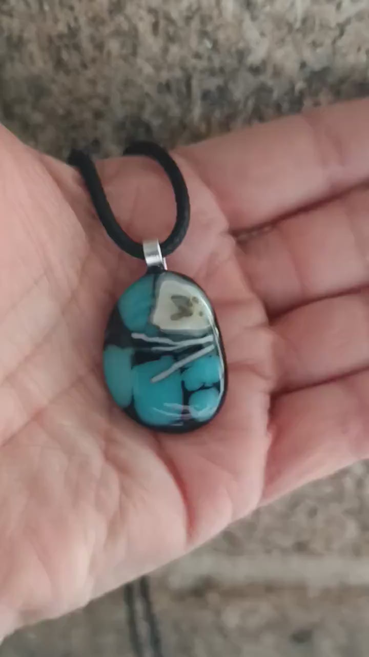 Fused Glass Pendant Necklace: Handmade Artisan Jewellery