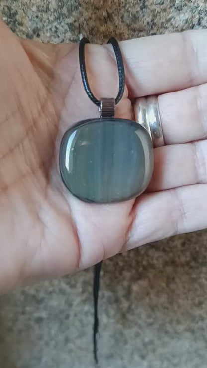 Fused glass pendant necklace, artisan handmade jewellery, letterbox gift