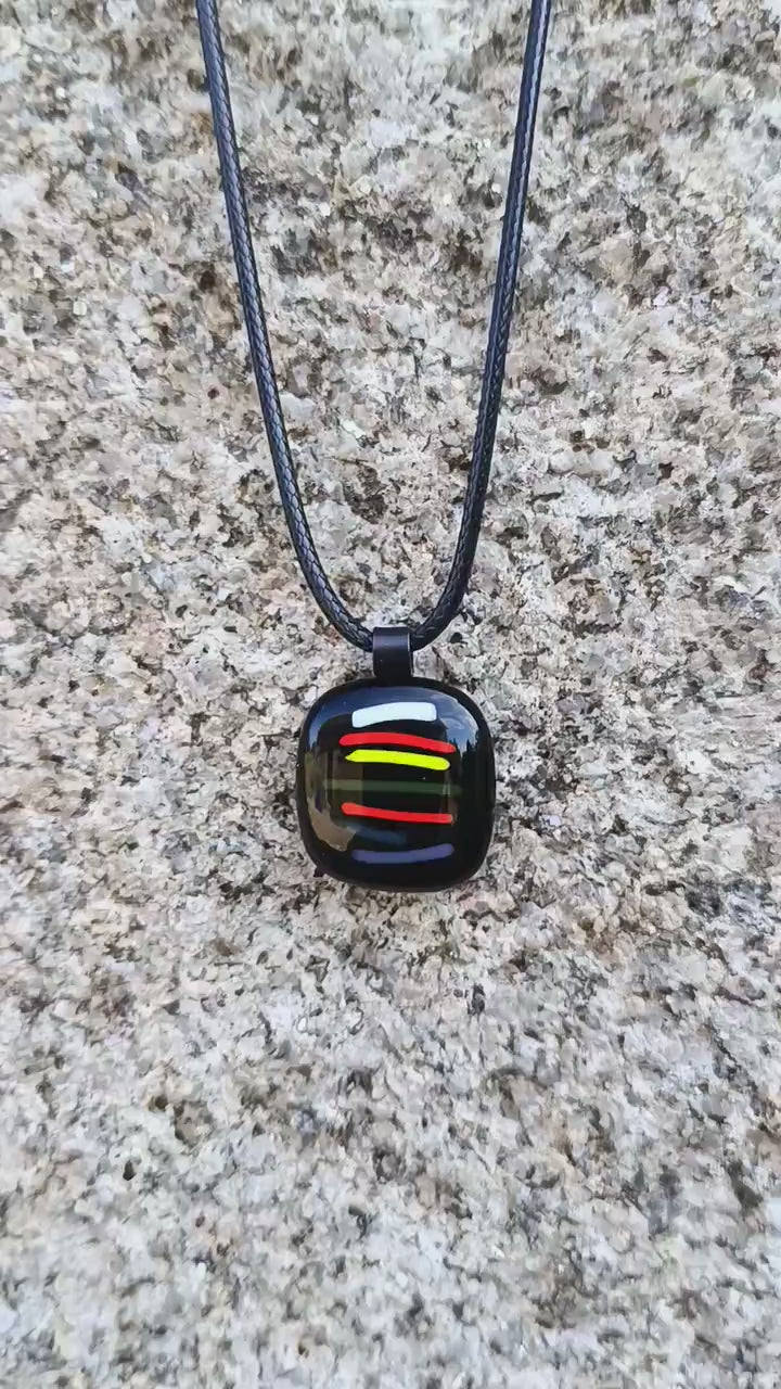 Handmade Fused Glass Pendant - Colourful Necklace - Unique Gift for Her - Stylish Jewelry for Mom, Sister, Friend